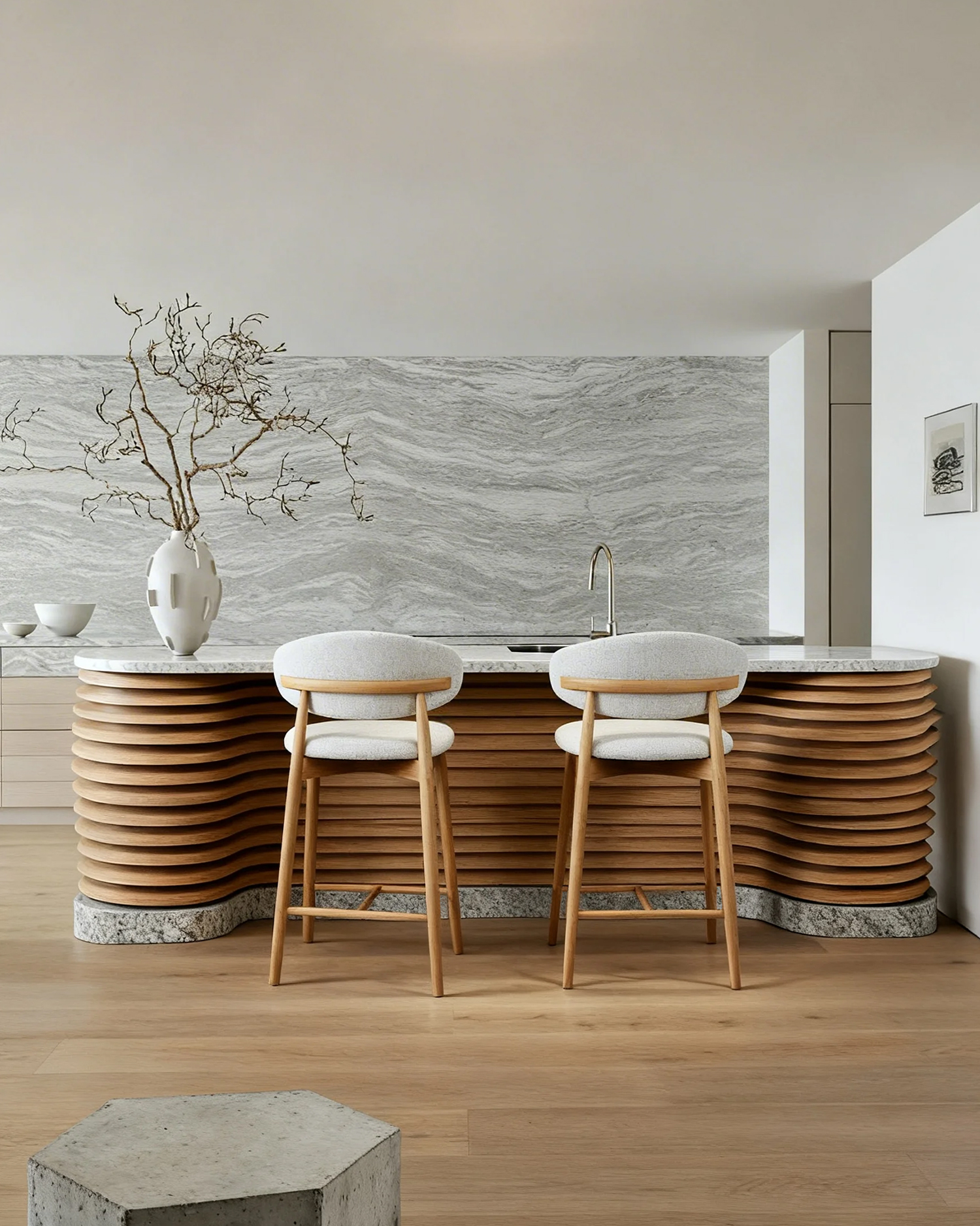 Walnut-Toned Ash Bar Stool for Commercial or Home Bars